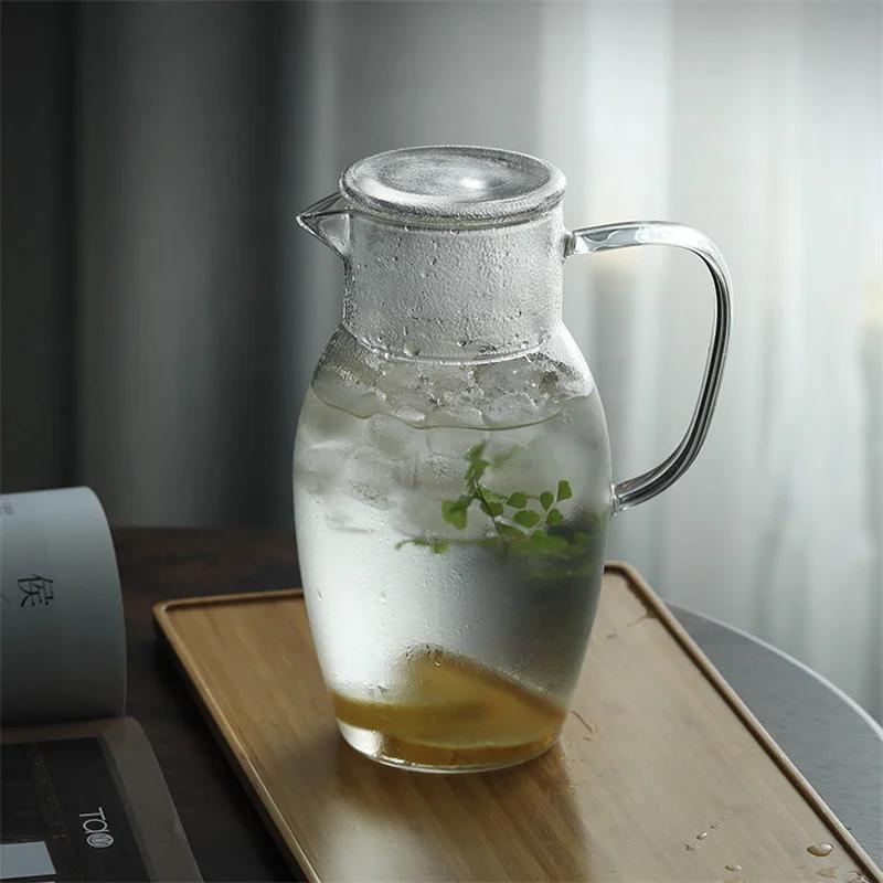 Japanese Hammer Pattern Drinking Cup Large-capacity Glass Cold Kettle Lemon Water Bottle Heat-resistant Glass Juice Drink Jug