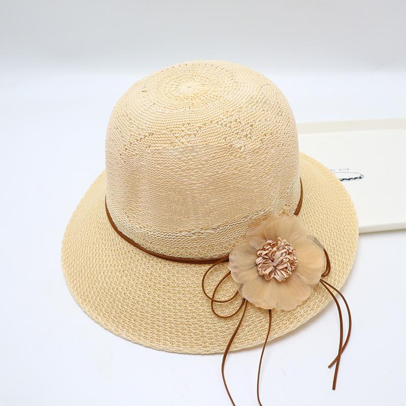 Summer straw hat big brim fashionable flower sweet seaside vacation beach breathable sun protection sun hat women's
