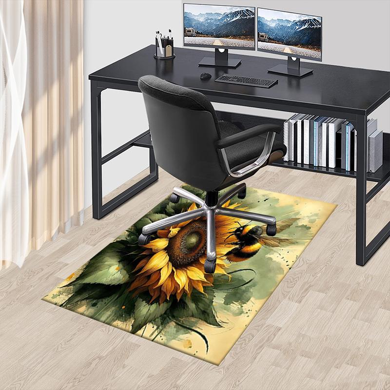 1PC Sunflower Bee Anti-slip Carpet, Suitable for Office, Bedroomand Playrooms. It Can Also Be Used As a Sofa Footrest cover-R29