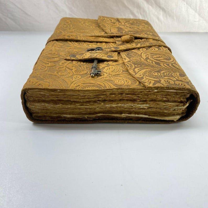Handmade Vintage Leather Journal with Key Lock Writing Notebook
