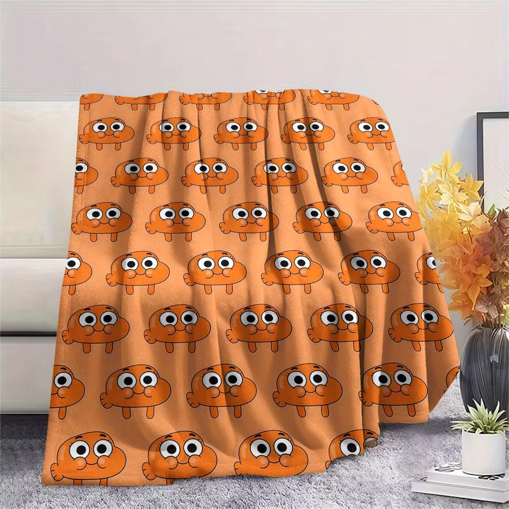 Darwin Watterson Printed Flannel Blanket, soft throw for bedroom sofa, washable, fan merchandise, great gift.