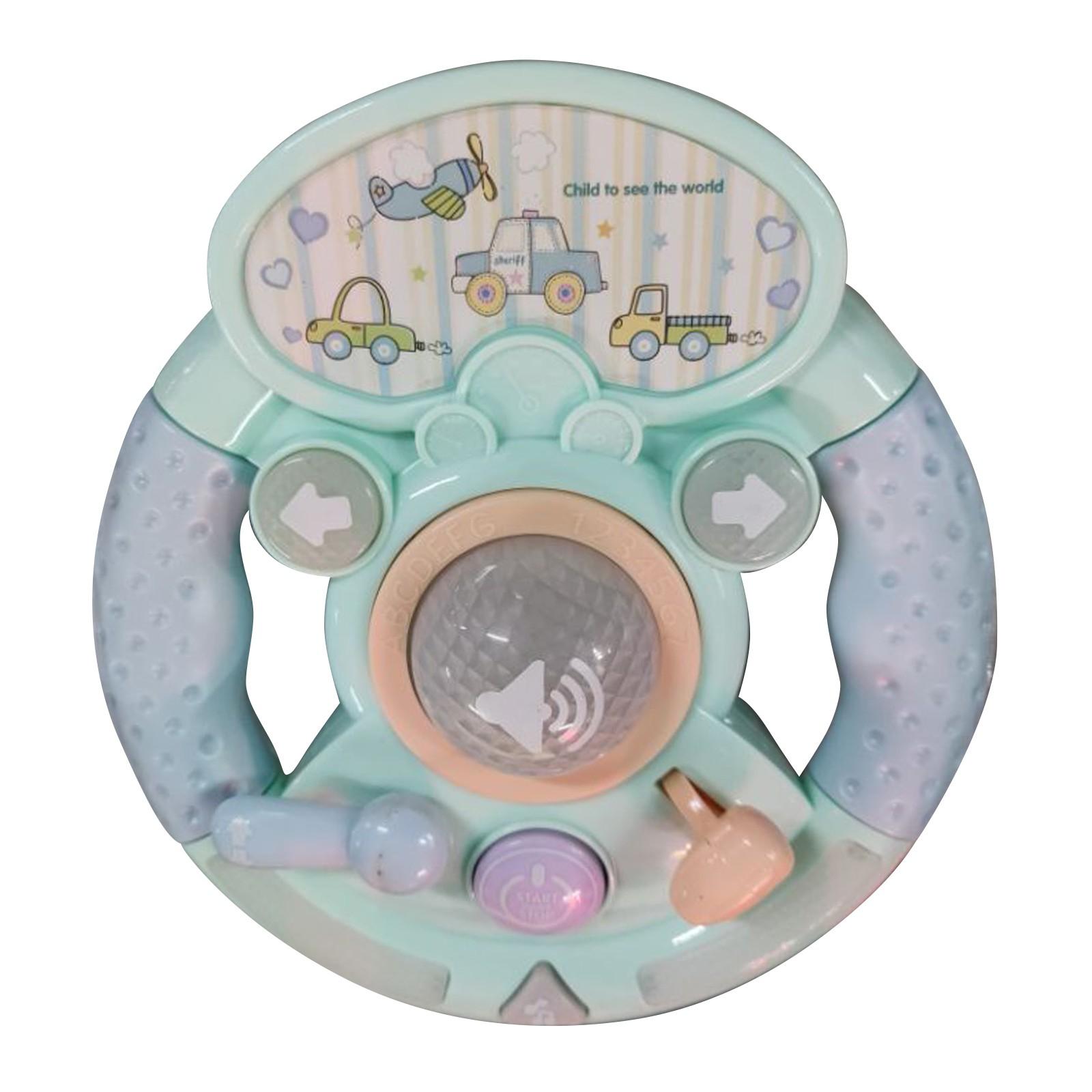 

Детский симулятор, маленький руль, второстепенные пилоты, имитация рулевого колеса зелёный