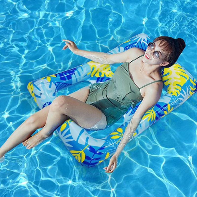 Pool Floats Adult Inflatable Lounge Chair Pool Raft Adult Floaties Water Toys Floating Lounger Hammock with Backrest for Pool