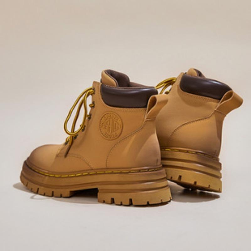 Women's Leather Sneakers Spring Shoes Thick Bottom Height Increase Pops Shoes Casual Shoes