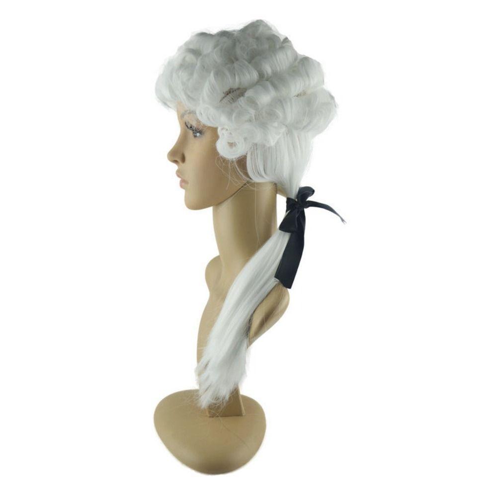 Funny Lawyer Judge Wig Long Baroque Curly Male Wigs Halloween Cosplay Wig Festival Party