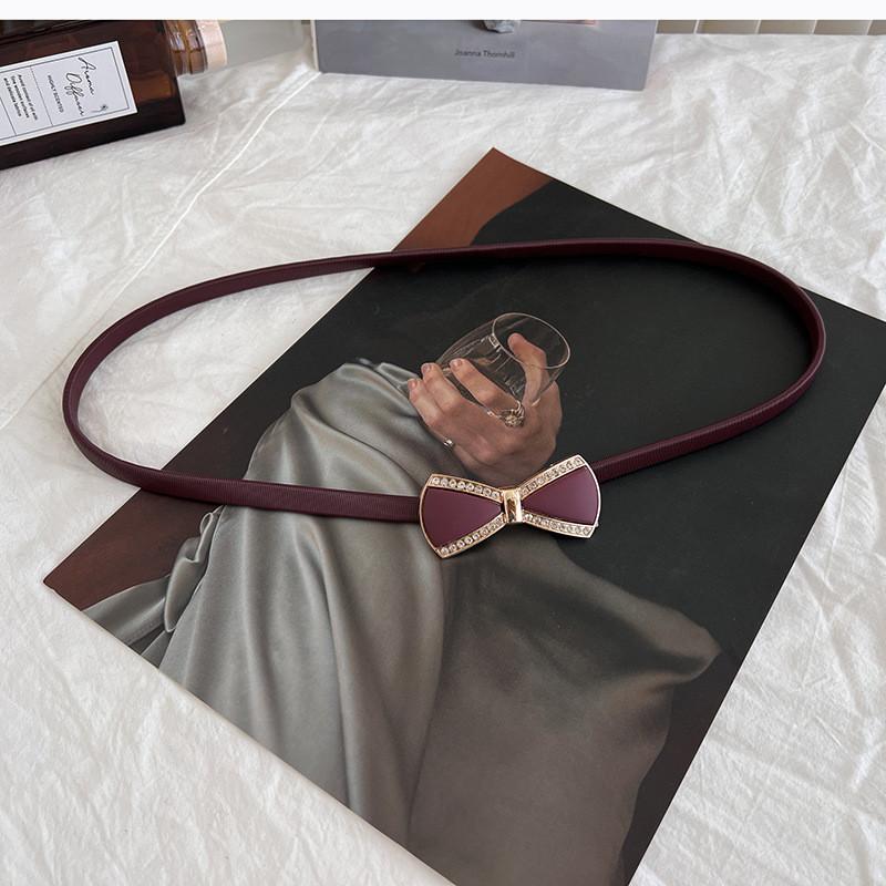 Fashionable Women's Slim Waist Belt With Stylish Metal Chain Buckle Perfect For Everyday Wear In Various Elegant Colors