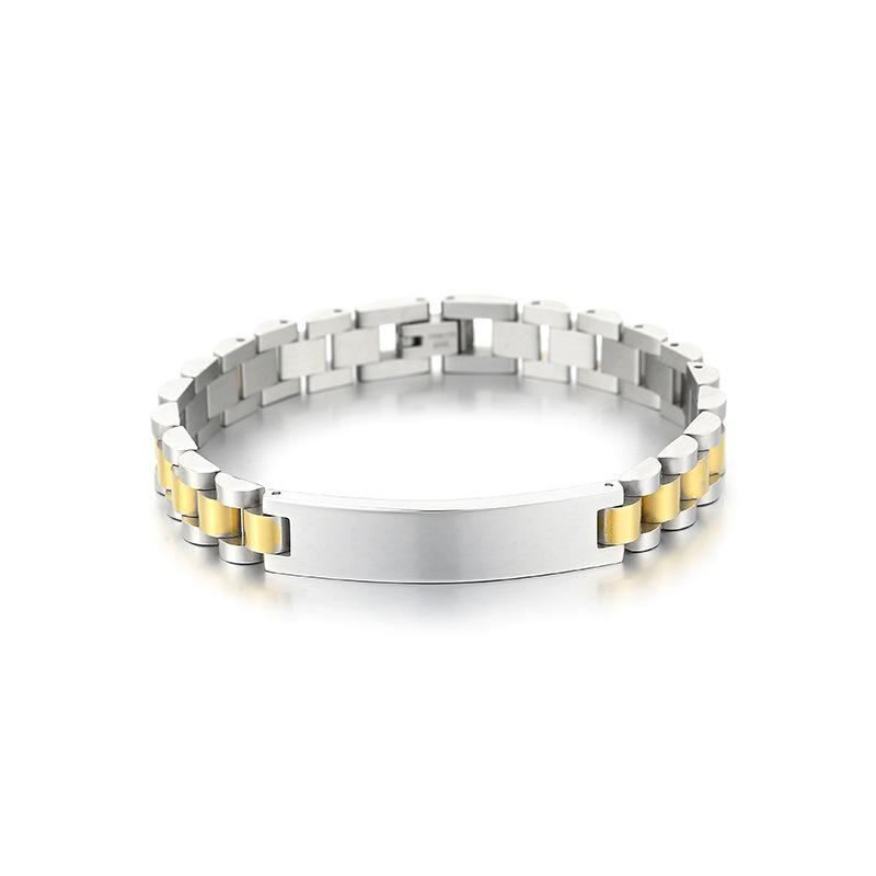 Personalized Curved Bracelet, Trend Lettering Adjustable Strap Chain Titanium Steel Men'S Bracelet