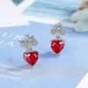 Heart Fancy Colorful Heart Fashion Zirconia Sparkling Classic Stud Earrings for Women Dazzling Female Elegant Accessories Timeless Jewelry