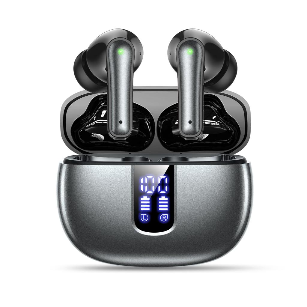 Bluetooth Wireless Earbuds, LED Display, Dual Microphone, ENC Noise Cancelling, Hi-Fi Sound Quality, Hands-Free Calling, Karuna Style, Compatible