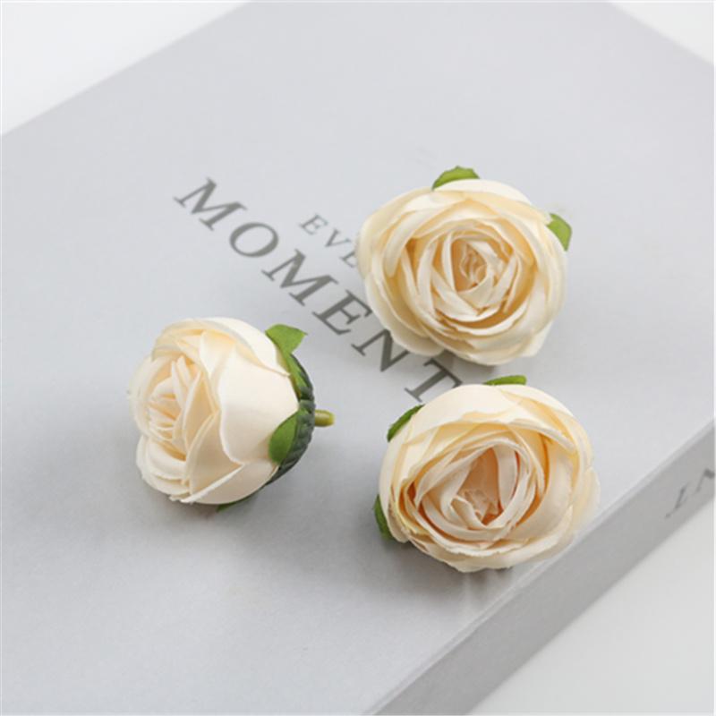 Retro Rolled Edge Silk Rose Flower, Artificial DIY Material for Gift Box, Decoration, and Wedding Arrangement