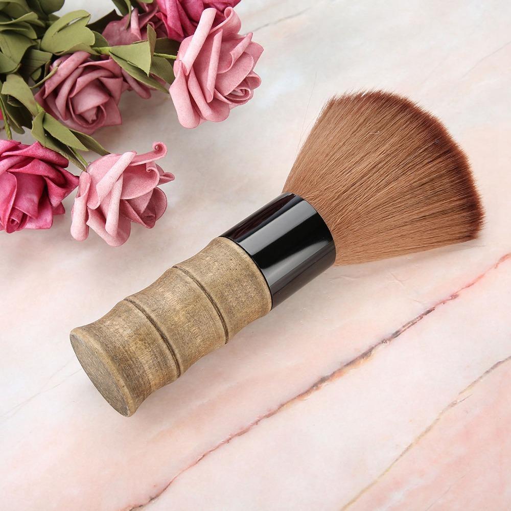 Wooden Handle Barber Face Duster Professional Hair Salon Brush Neck Duster Brush Salon Use