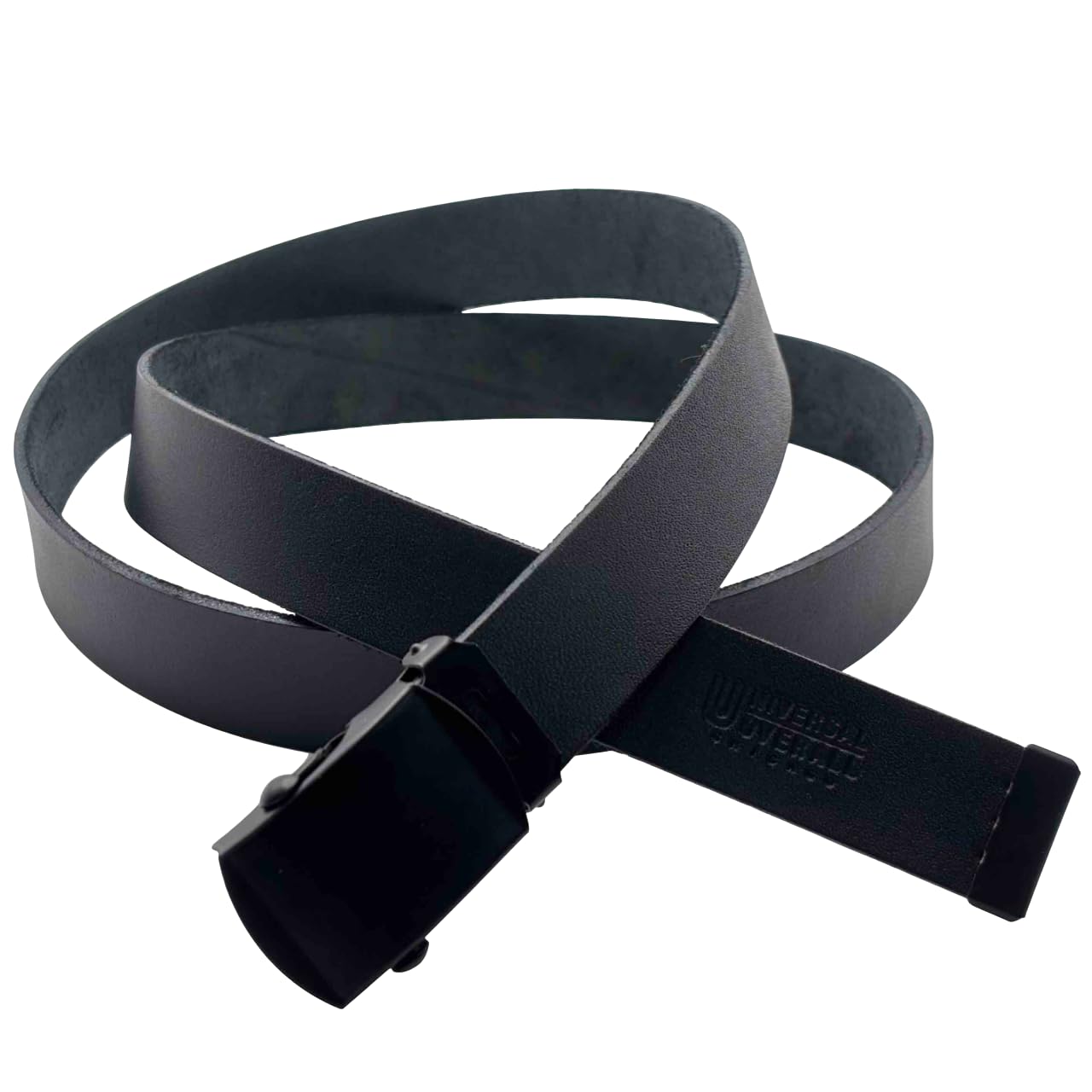 [Universal Overall] Unisex Leather GI Belt (Free Cut Specification) [UV004SH  25mm LEATHER GI BELT] Casual 01BLK FR