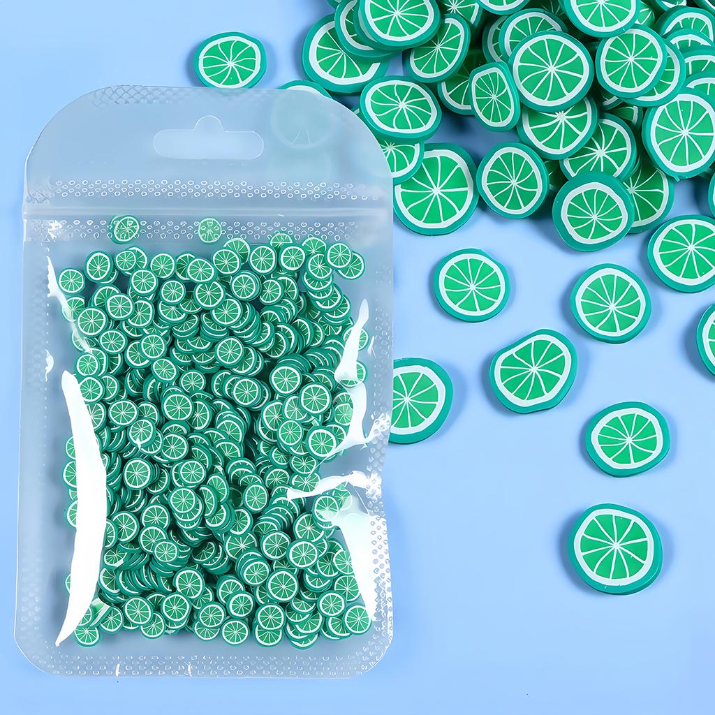 10g Nail Art Decoration Heart Fruit Candy Slices Polymer Clay Nail Charms Manicure Accessory for DIY Resin Silicone Mold Filler