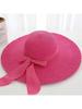 Women Wide Brim Straw Sun Hat With Bow Beach Travel Summer Hat