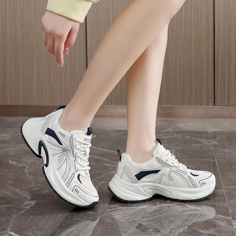 Fashion 2025 Spring New Color Matching Casual Shoes Platform Heightening Women Sneakers Student Fashion Korean Version Board Shoes Women