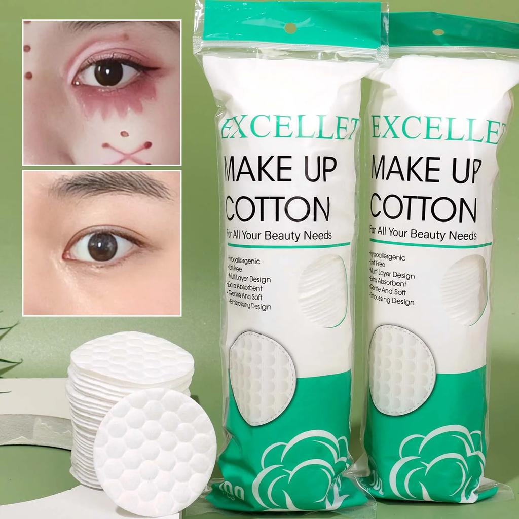 Disposable Soft Circular Makeup Remover Pads Doubles Sided Breathable Cotton Pads for Daily Facial Cleaning Nail Polish Remover