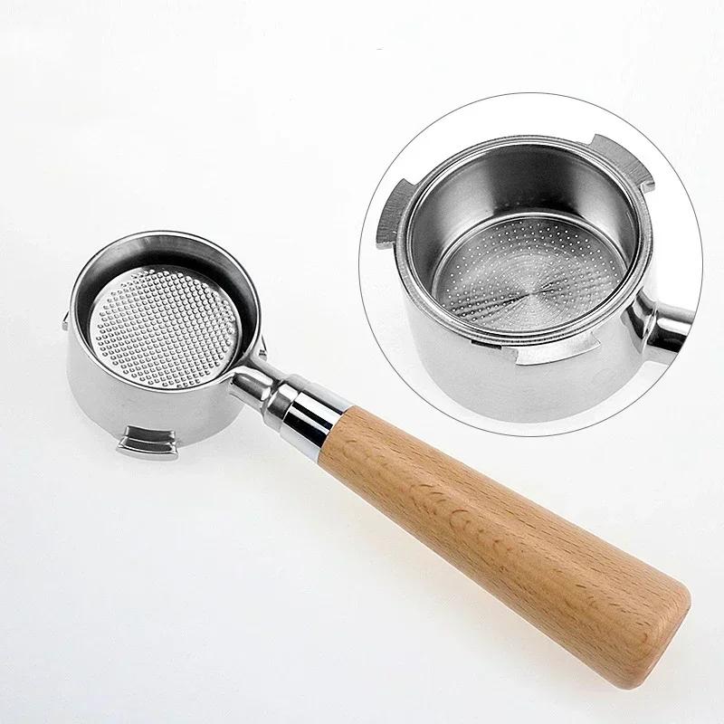 58MM Edelstahl Kaffeeporzafilter E61 Flacher Boden Einzelner Auslauf Espresso Kaffee Zubehör Küchenmaschine Barista Werkzeuge