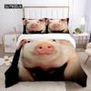 Pig Duvet Cover Set Queen Size Microfiber Cute Pig Animal Theme Twin Bedding Set Farm Animal 2/3pcs Quilt Cover for Boys Girls