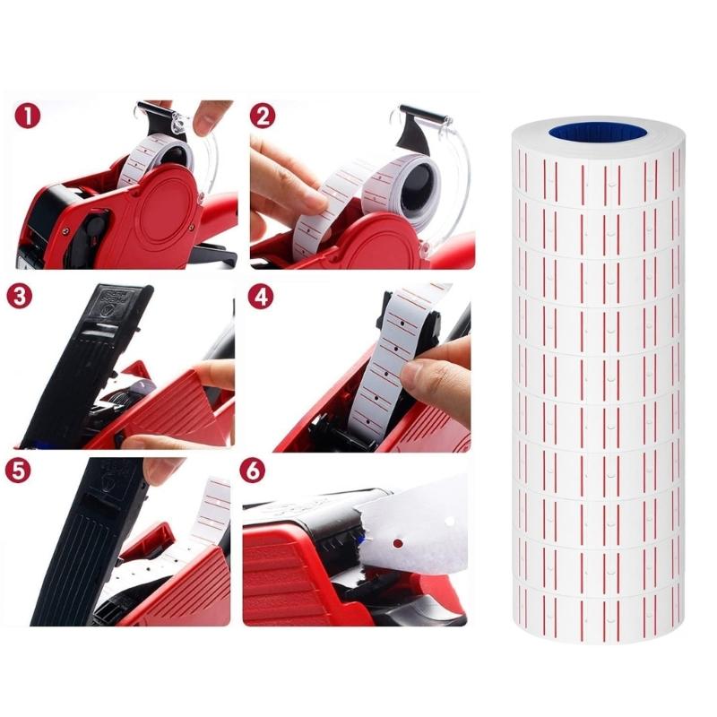 White Pricemarker Sticker (30 Rolls Blank White + 3 Refills Inks) 15000pcs White Price Guns Labels for 5500 Labeller