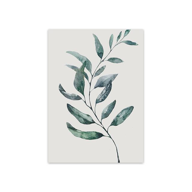 Nordic Minimalist Tropical Plants Poster Watercolor Leaves Canvas Painting Wall Art Picture for Modern Home Living Room Decor