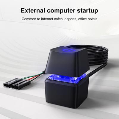 Düğme Renkli LED Işıklar Bilgisayar Masaüstü Uzatma Kablosu Ev Anakart Harici Başlatma Güç Açma/Kapama