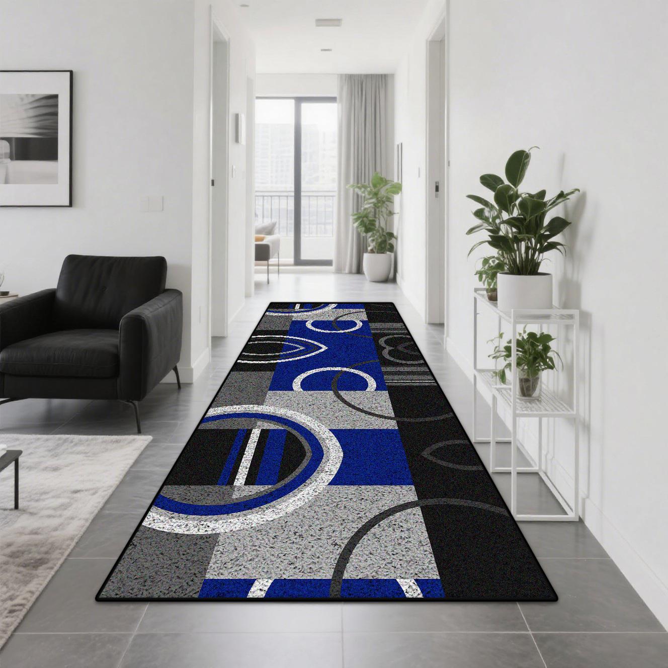 

Modern Geometric Corridor Carpet Home Decoration Abstract Living Room Long Runner Rugs Bedroom Kitchen Aisle Easy Clean Foot Mat 60x200cm