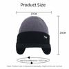 Versatile Ear Protection Knit Baseball Cap Dual Tone Keep Warm Winter Warm Hat Thickened Thermal Knit Beanie Outdoor Activities