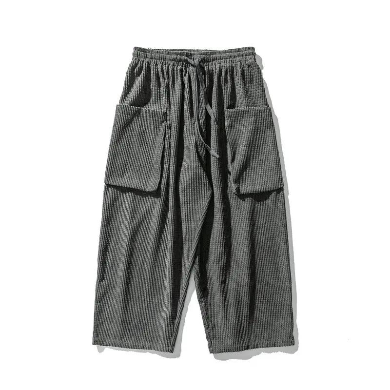 Autumn Men Streetwear Wide Leg Pants Men Loose Solid Color Trousers Male Oversized Harem Pants Fashion Woman Cargo Pants