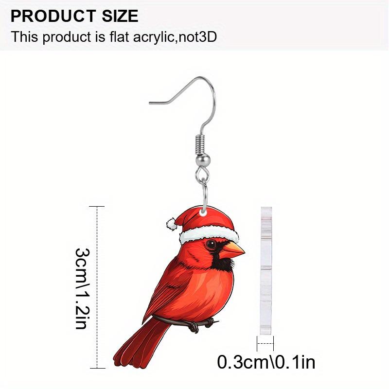 

Очаровательные серьги из акрила «Кардинал» с идеальными рождественскими и новогодними подарками для девочек на праздничную вечеринку Iron Silver Plating
