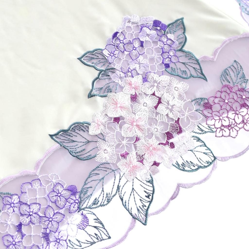 Chinoiserie Modern Folding Parasol for Grade 1 Light UV Suitable for Sun and Cutwork Hydrangea Embroidery Women, Blocking, Protection, Rain,