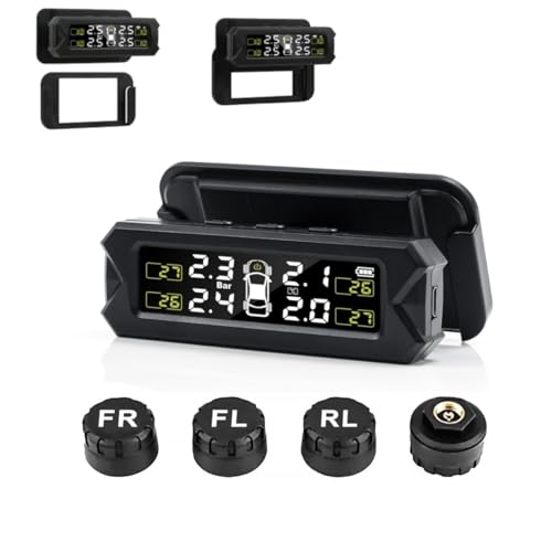 

Tigwiss Датчик давления в шинах TPMS Датчик давления Отдельный кронштейн Обнаружение вибрации Измерение давления и температуры в шинах В режиме реального времени Пресс