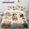 Retro Spirited Away Pattern Bedding Quilt Set  Home Decoration  Gift (1 * Duvet Cover + 2 * Pillowcase  Without Core)