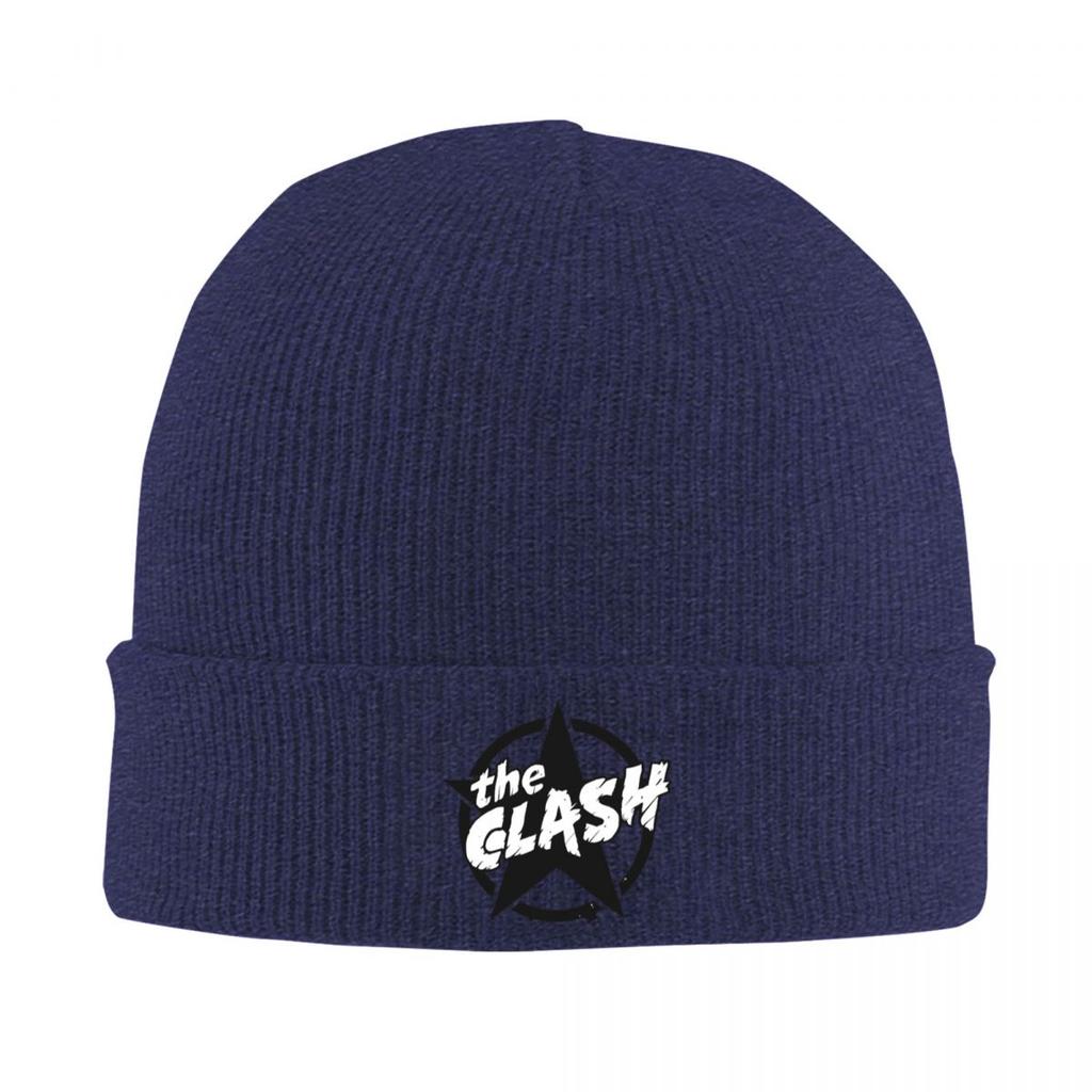 Rock Band Clash Logo Warm Knitted Cap Winter Knit Bonnet Hat Skullies Beanies Hip Hop Caps for Unisex
