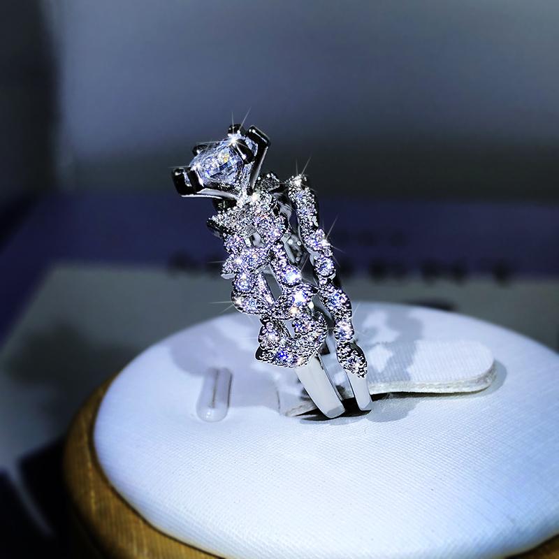 Copper Gorgeous Big Cubic Zircon Rings For Women Fine Wedding Anniversary Gift Female Party Ring Brilliant Fashion Jewelry