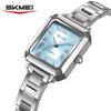 SKMEI 2582 Women's Quartz Watch Waterproof Date Fashion Steel Strip Light Luxury Watches Montre Femme Exquisite Square Business