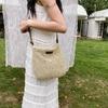 Summer simple big bag women's 2025 new fashion women's bag casual shoulder bag versatile messenger straw bag