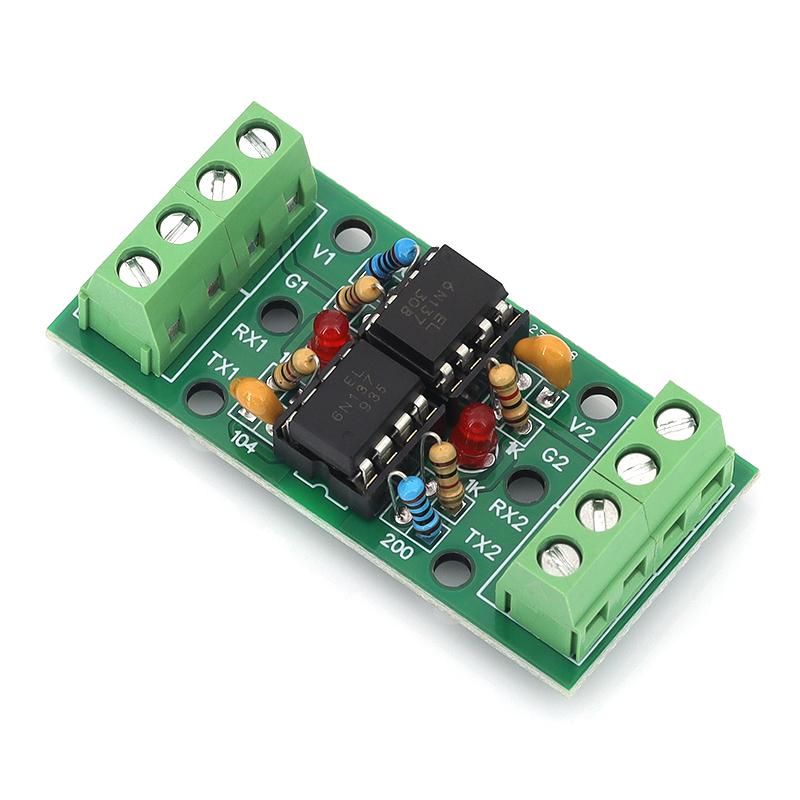 Stlxy 6N137 optocoupler chip bidirectional UART communication protocol serial port isolation module 600-250K baud rate