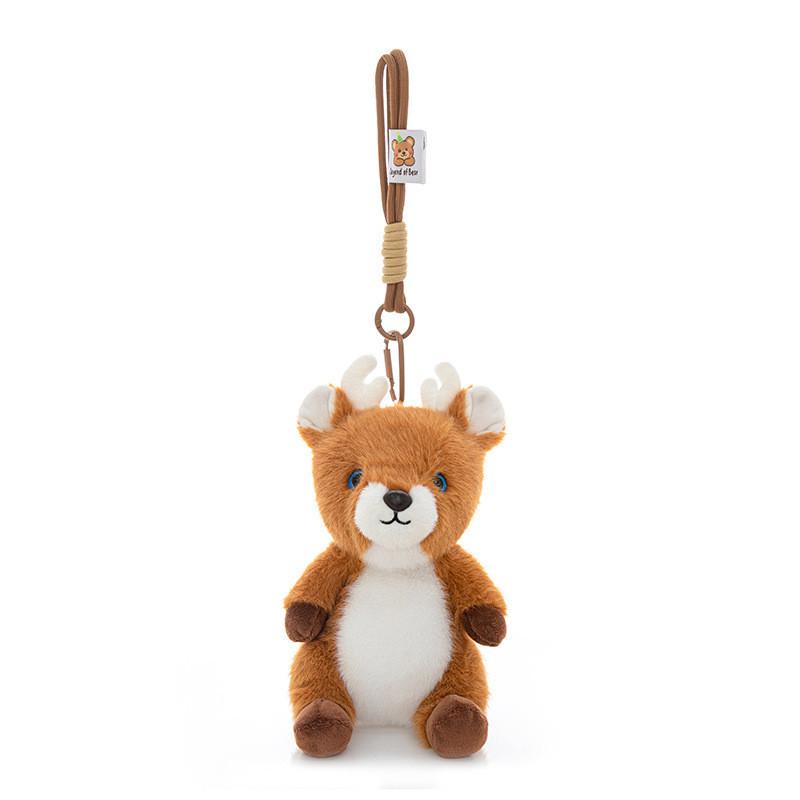 Sika Plush Deer Keychain Toy Short Fabric Backpack Decor Children Doll Gift