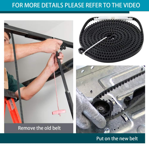 Genie Garage Door Opener Drive Belt and Bullet Assembly (37561S.S) 8-Foot, 247-Inch, for Genie Garage Doors, Compatible with Genie SilentMax 1000, 120