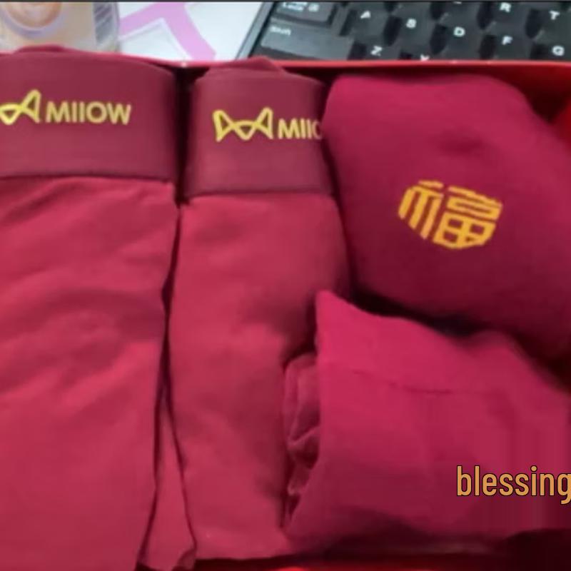 

MiiOW Мужской комплект нижнего белья и носков красного цвета на удачу 3XL