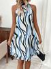 Hot sale elegant special project dress simple zebra pattern neck sleeveless print dress women's clothing