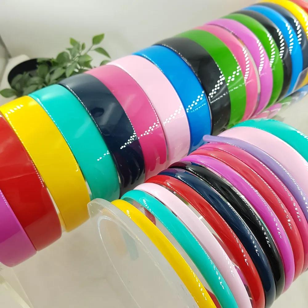 Vivid Color Plain Glossy Headbands, 10 Pieces, 1 Set cow