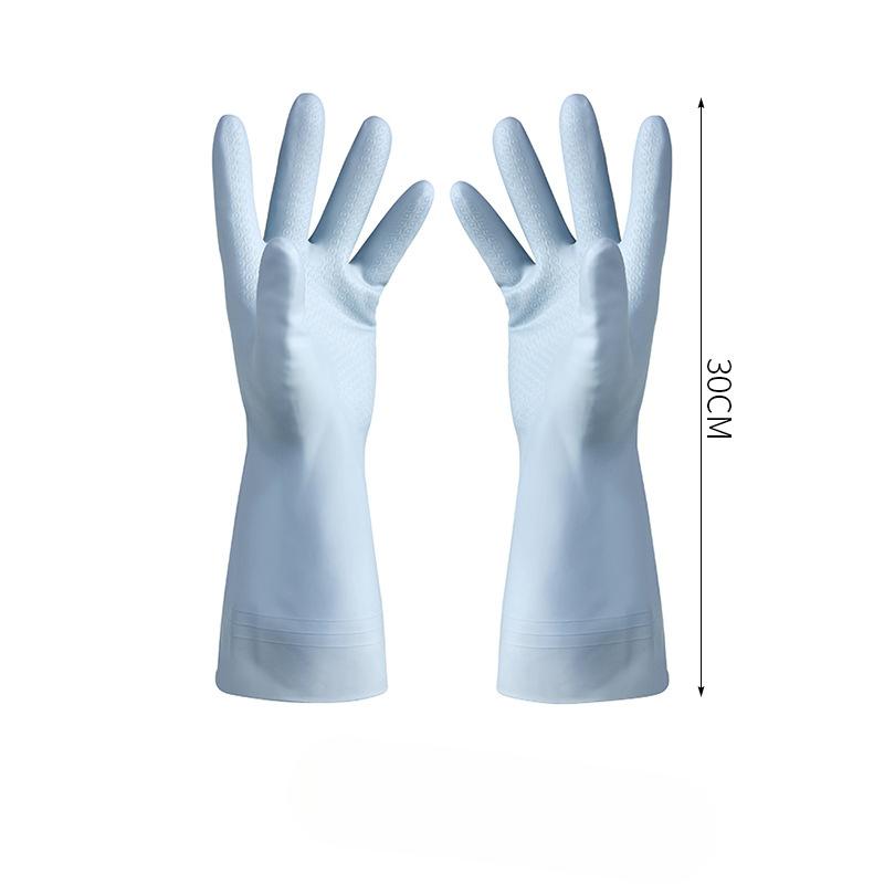 

Кухонные перчатки для мытья посуды, сверхмощные водонепроницаемые чистящие перчатки для домашней горничной, стирка, латексные резиновые перчатки L синий