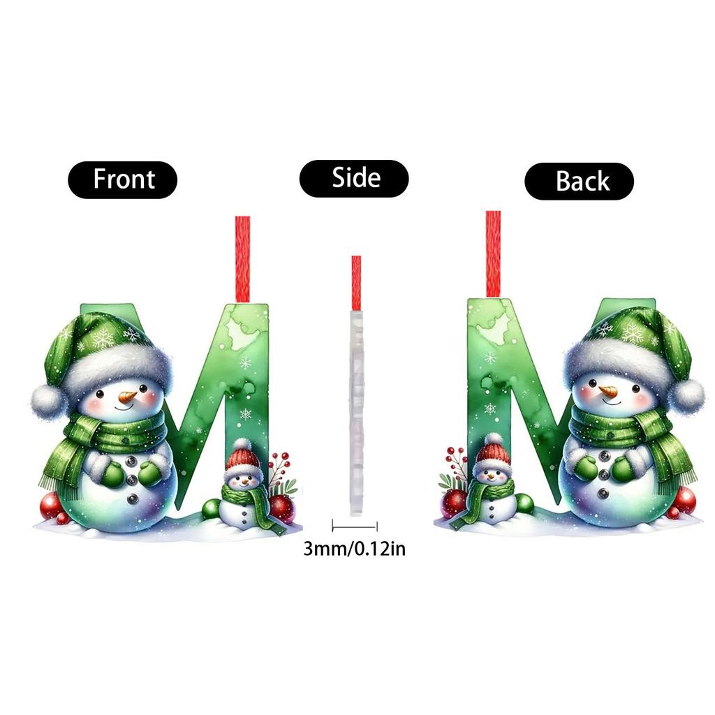 2D Christmas Decoration Pendant Christmas Tree Tag Theme Party Crafts Ornament