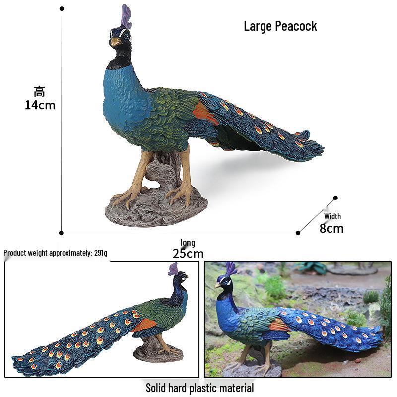 Early Education Animal Models: Blue and Green Peacock - Cognitive Gifts and Decorative Ornaments