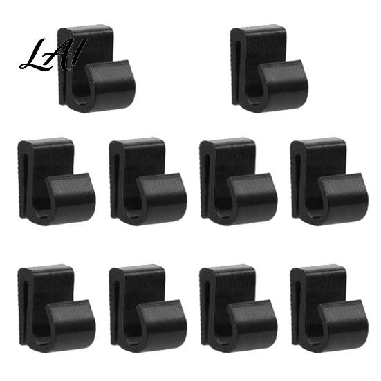 Eave Light Cord Holders Outdoor String Clips Black Plastic Organize Hooks Pergola Lighting Fasteners Weather Resistant Snap-on for Garden