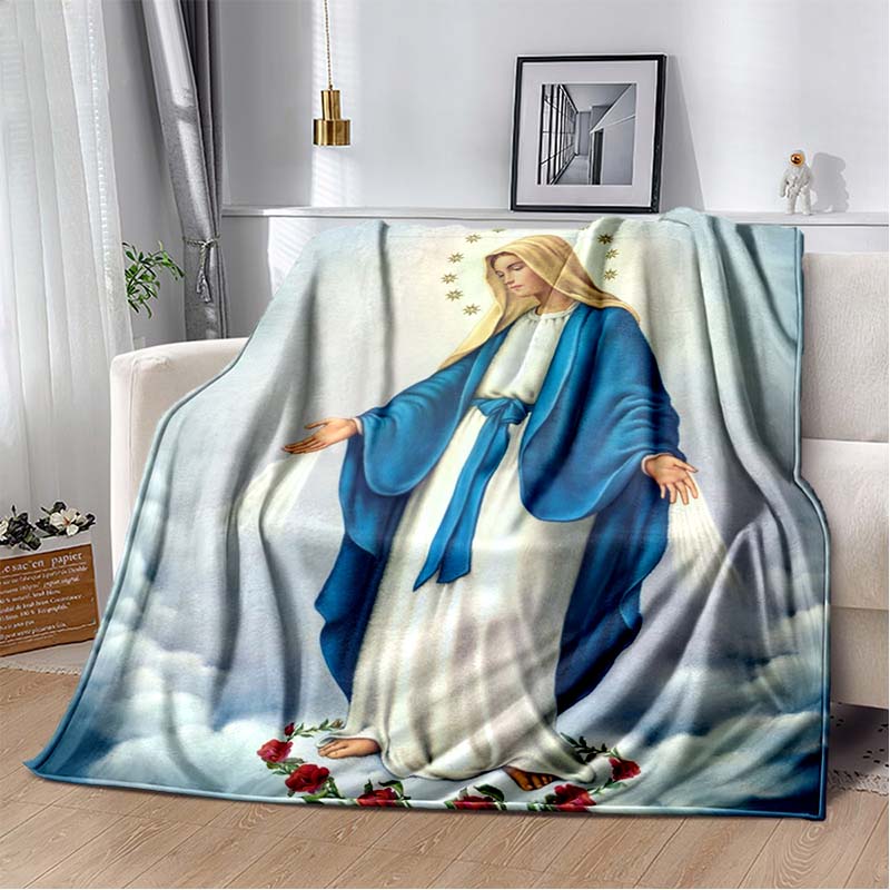 1 PC 3D printed flannel blanket (Our Lady of Guadalupe pattern) home blanket birthday gift. Customizable.