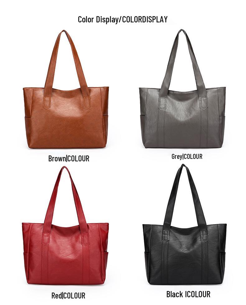 2024 Versatile Large-Capacity Soft Leather Tote Handbag