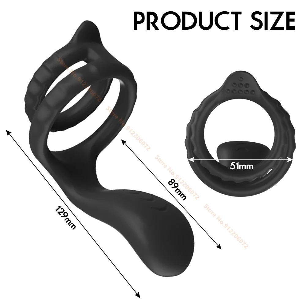10 Modes Vibrator Cock Ring for Men Delay Ejaculation Penis Ring Sex Toys Lock Penisring Cockring Adult Male Sex Supplies