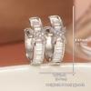 Elegant Silver Color Crossing Inlaid Cubic Zirconia Hoop Earrings  Engagement Wedding Earrings for Women Jewelry
